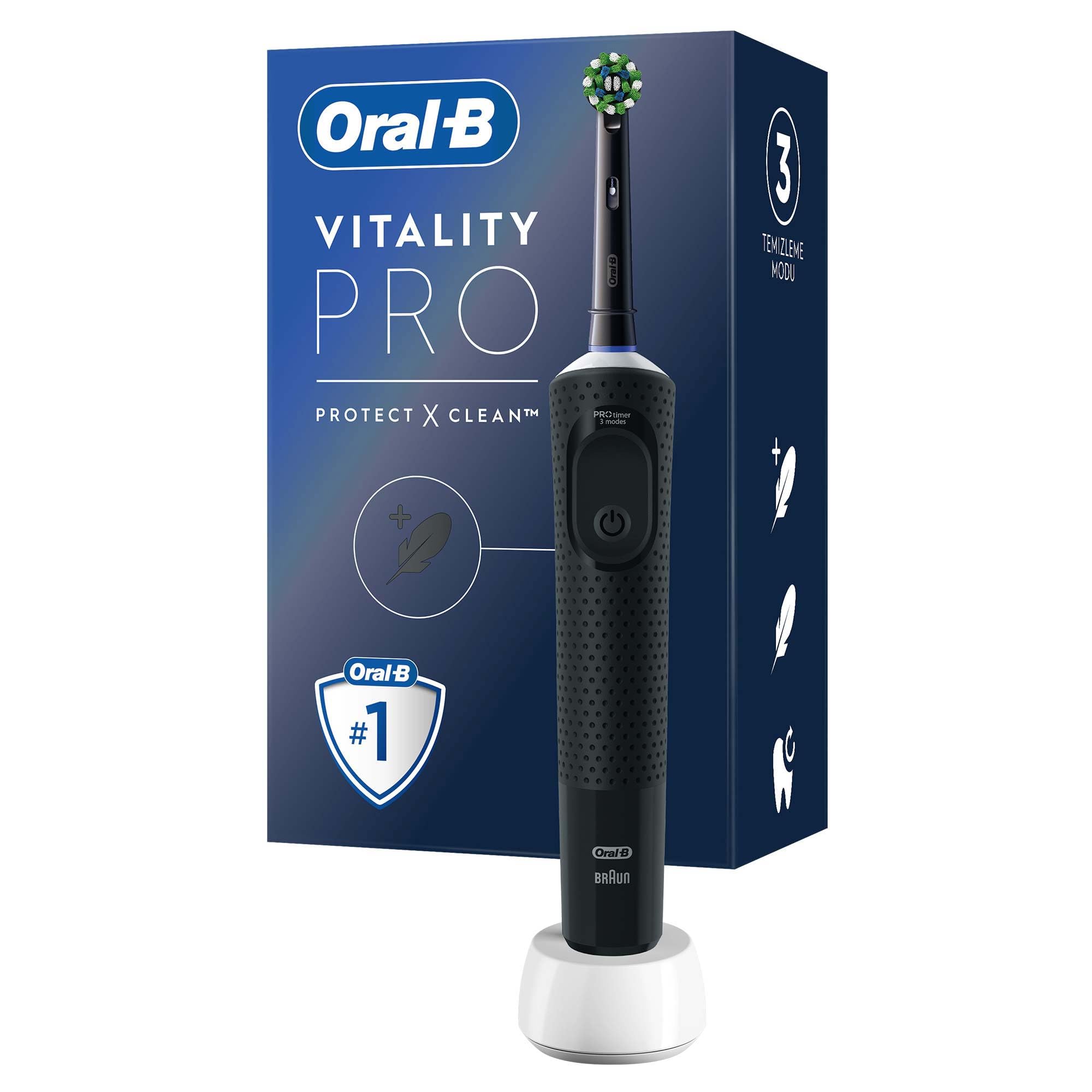 Oral-B Şarjlı/Elektrikli Diş Fırçası Vitality Pro Siyah Koruma…