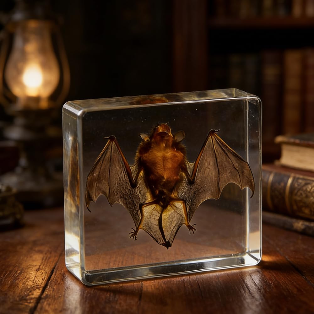 Ksvmoag Real Bat Specimens In Resin Taxidermy Bat For Science Classroom Biology Education Animal Skull Display Unique Gift For Taxidermy Lovers Oddities Collectors (75 * 75 * 20Mm)