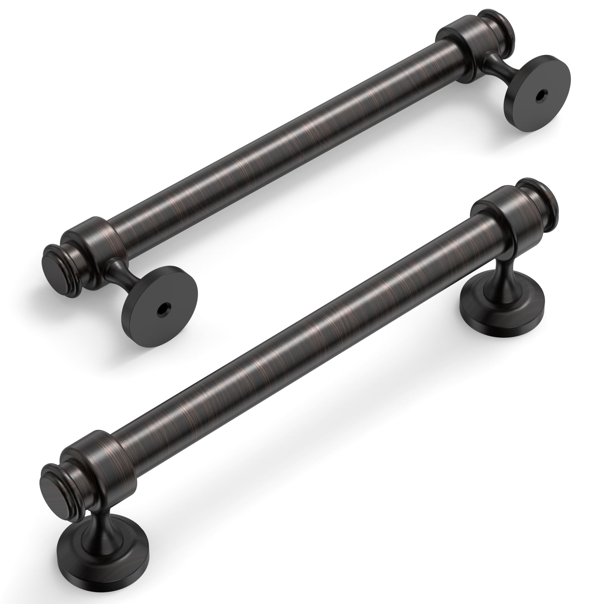 Amerdeco Lot de 10 poignées d'armoire en bronze huilé de 16 cm d'écart entre les trous pour armoire de cuisine, poignées d'armoire pour salle de bain IH0007