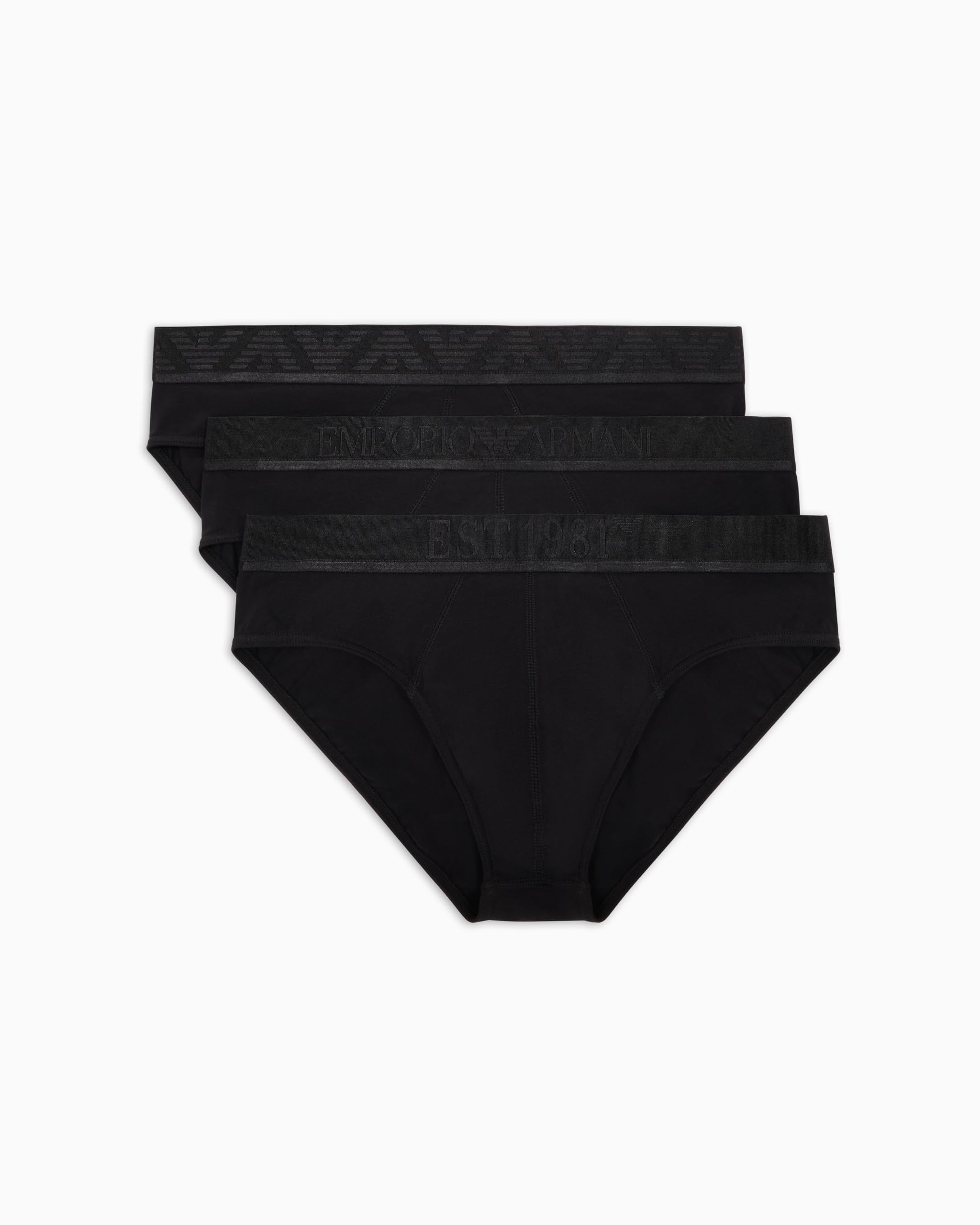 EMPORIO ARMANI Men's 3-Pack Brief, Black/Black/Black, M-XXL