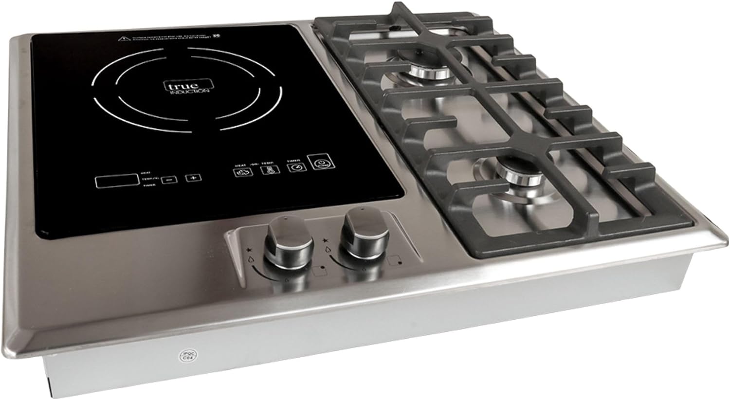 TI-1+2B 23 inch Built-In Single Induction + 2 Gas Burner Combination Cooktop, UL858 Certified