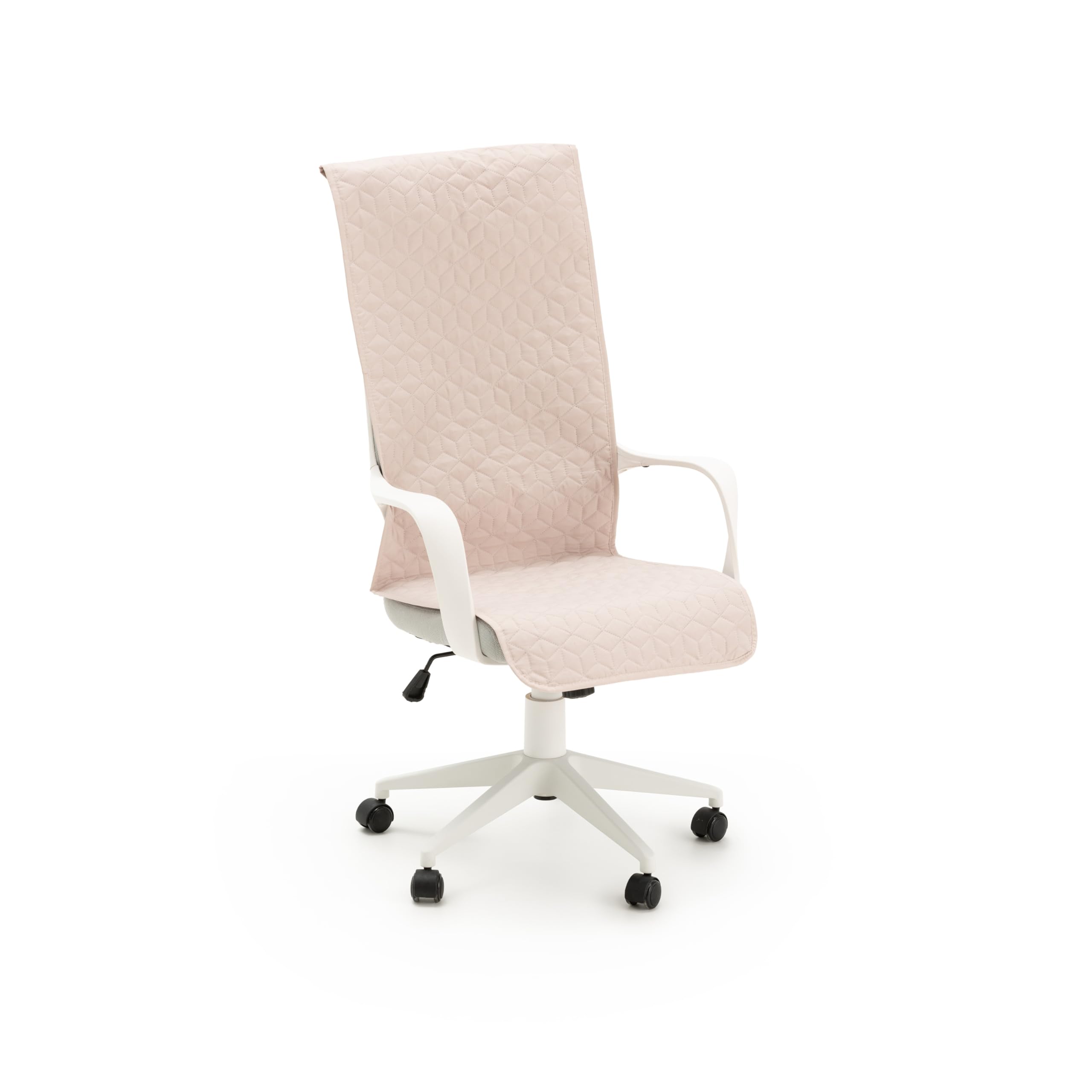 Padded Chair Cover for Office Chair, Beige, Liquid Repellent, Non-Slip and Washable, Universal Protector for Desk, Gaming and Study Chairs, Made in Spain