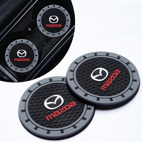 Car Coasters, Car Cup Holder Coaster for Mazda CX-5 CX-7 CX-8 M6 MX5 RX7 RX8 A8 CX9 MX6 R3 M2 M3 M5, Anti Slip Car Coasters for Mazda Cup Holders, Car Interior Accessories, 2 PCS