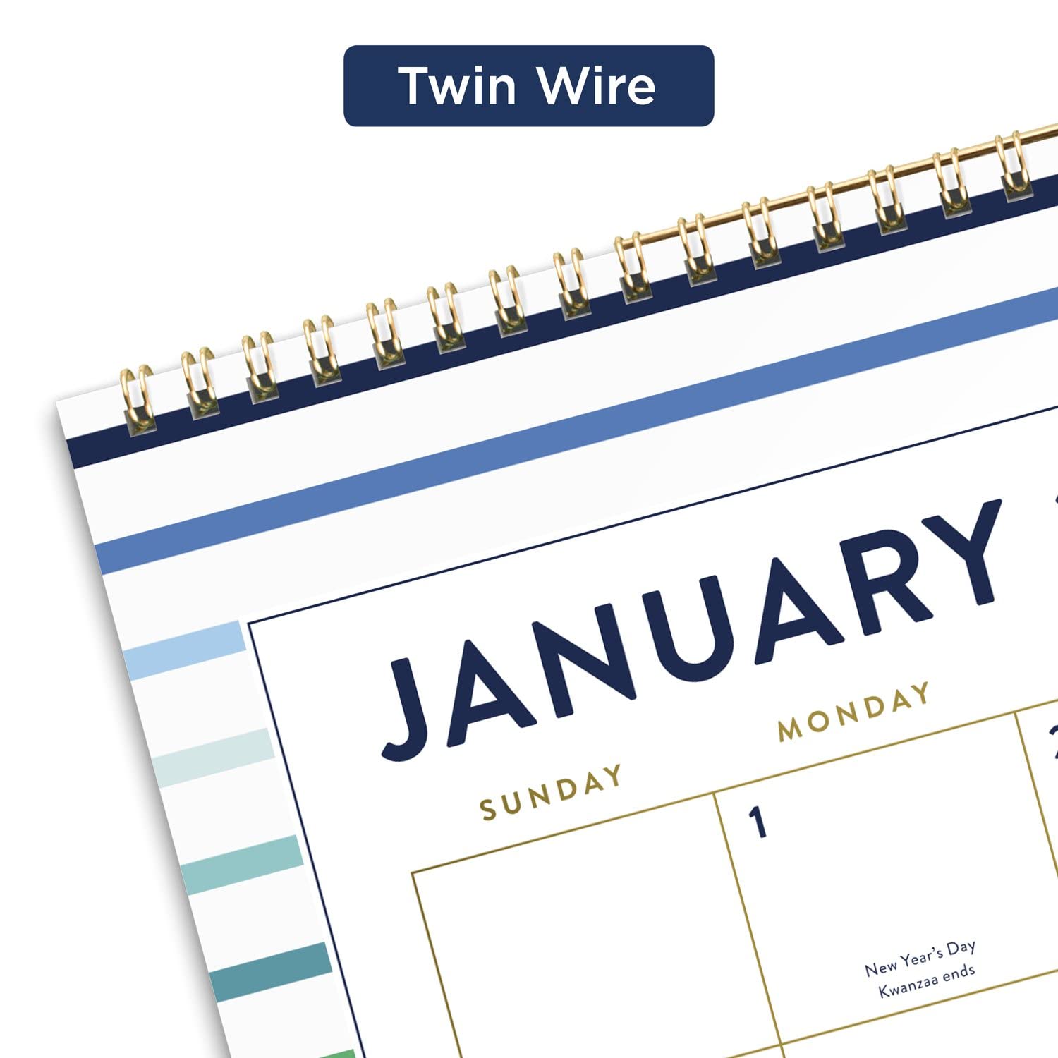 Calendario de pared 2024 simplificado por Emily Ley para AT-A-GLANCE, mensual, 15 x 12 pulgadas, mediano, Happy Stripe (EL16-707-24)
