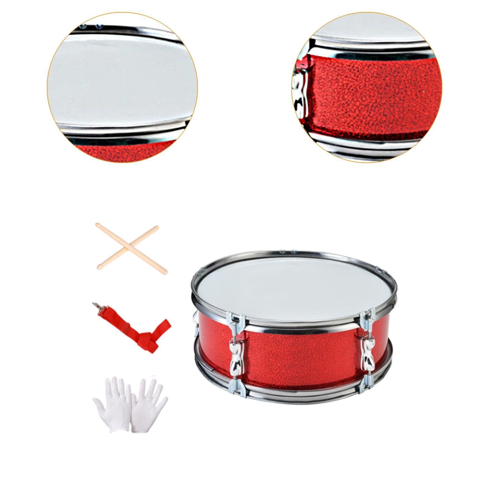 Generic Snare Drum de Percusión para Estudiantes Incluye Tambor Correa Ajustable Baquetas Y Guantes Fabricados en Acero Inoxidable Y Poliéster Adecuado para F, Spring Drum 14in