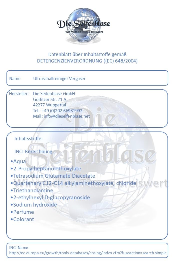 Cleanerist | Detergente ultrasuoni 5L – Concentrato per officina, carburatori, motori, freni, alberi, pompe, iniettori – per la pulizia auto contro sporco, olio e grasso