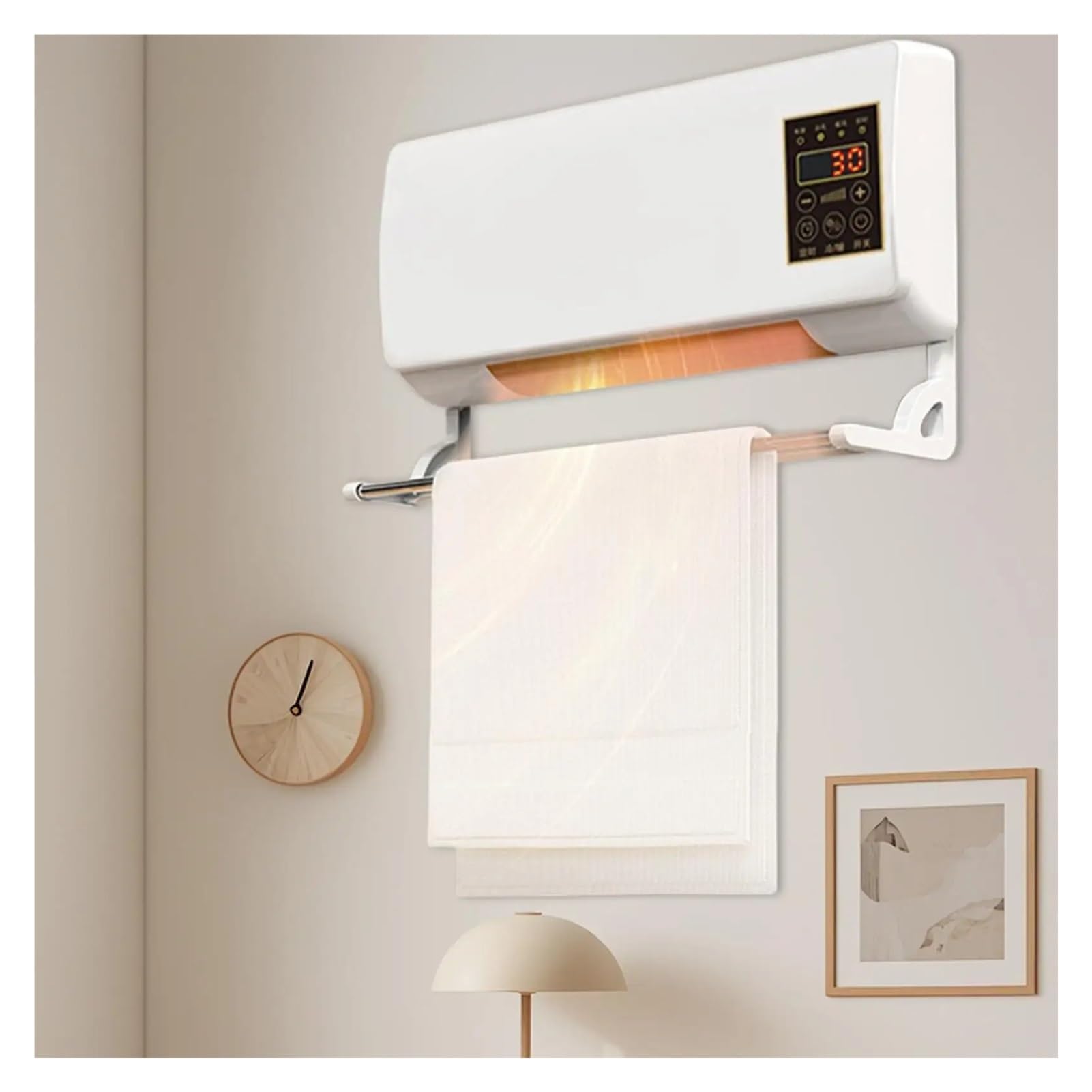 Aire acondicionado portátil for pared y suelo, unidad de aire acondicionado silenciosa for dormitorio, calor frío, con Control remoto(EU)