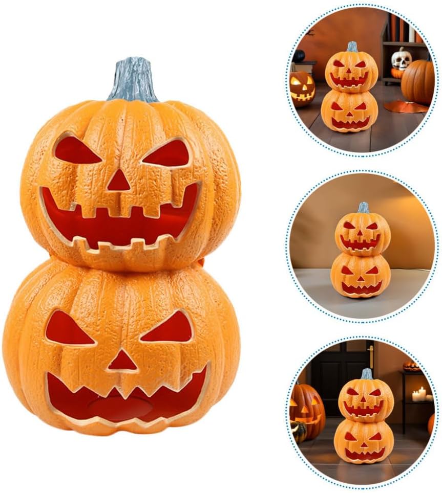 Gadpiparty Halloween Pumpkin Lantern Led Light Up Jack-O-Lantern Pumpkin Prop Halloween Tabletop Decoration for Decoration