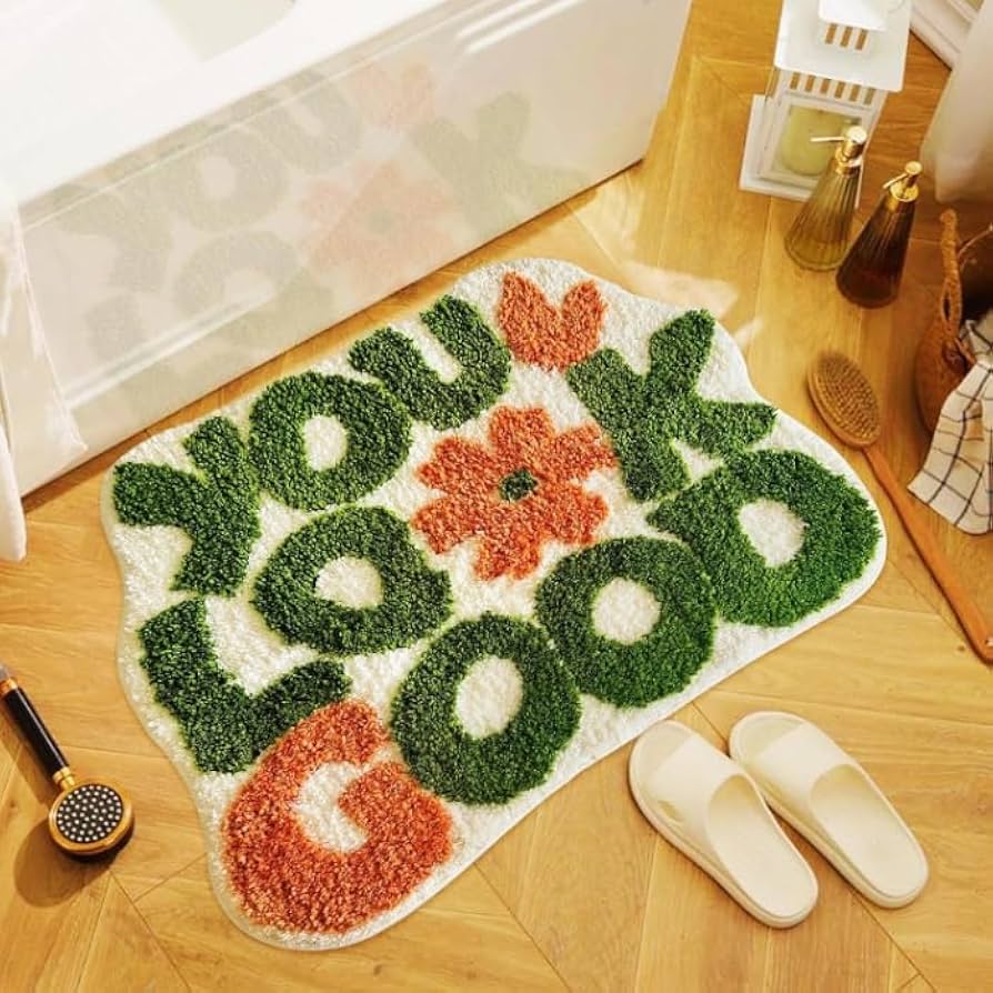 Amazon | 【rug040】モノトーン タフティング 玄関マット 浴室マット