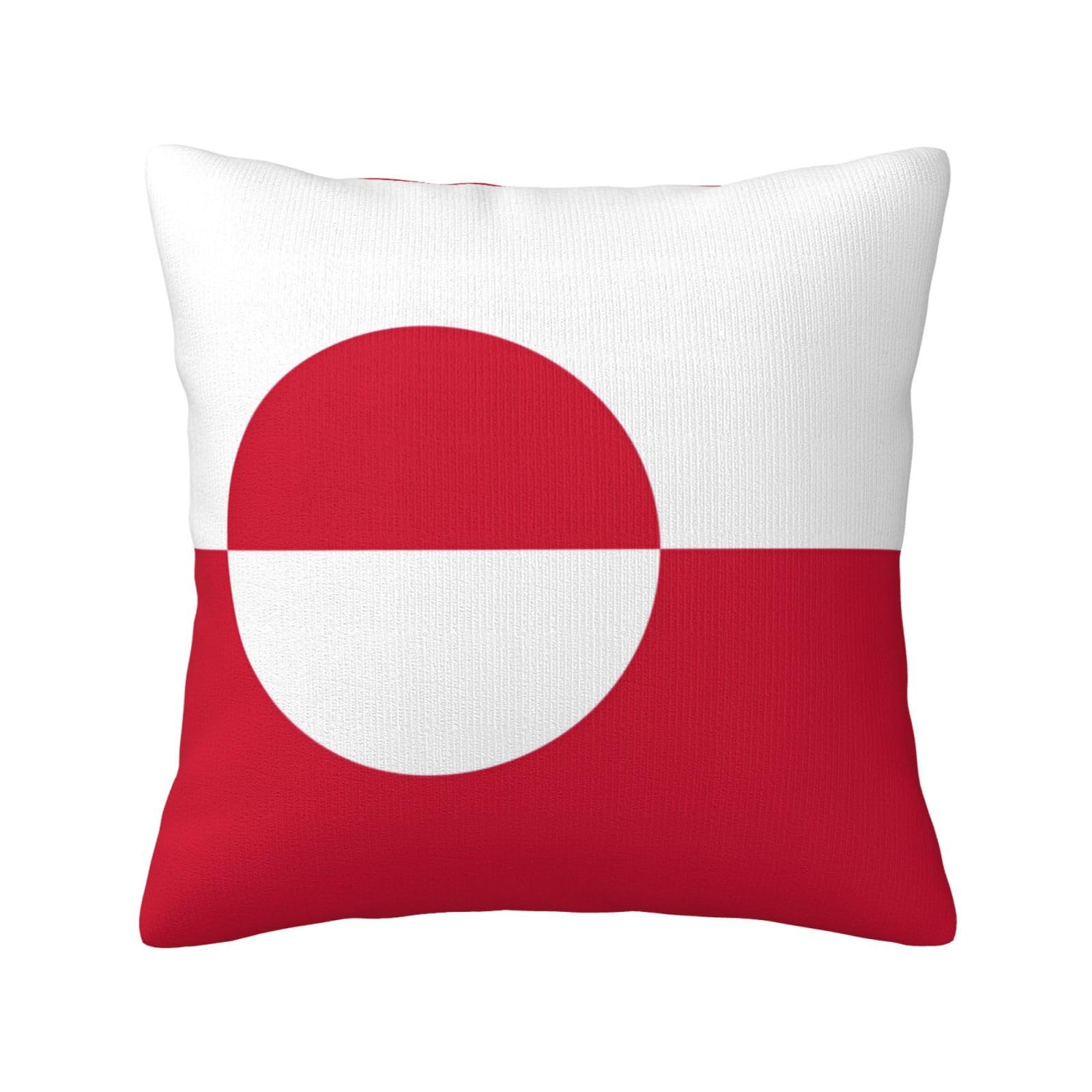 Greenland flag Print Decorative Throw Pillow Covers for Sofa, Outdoor and World Cup Celebrations