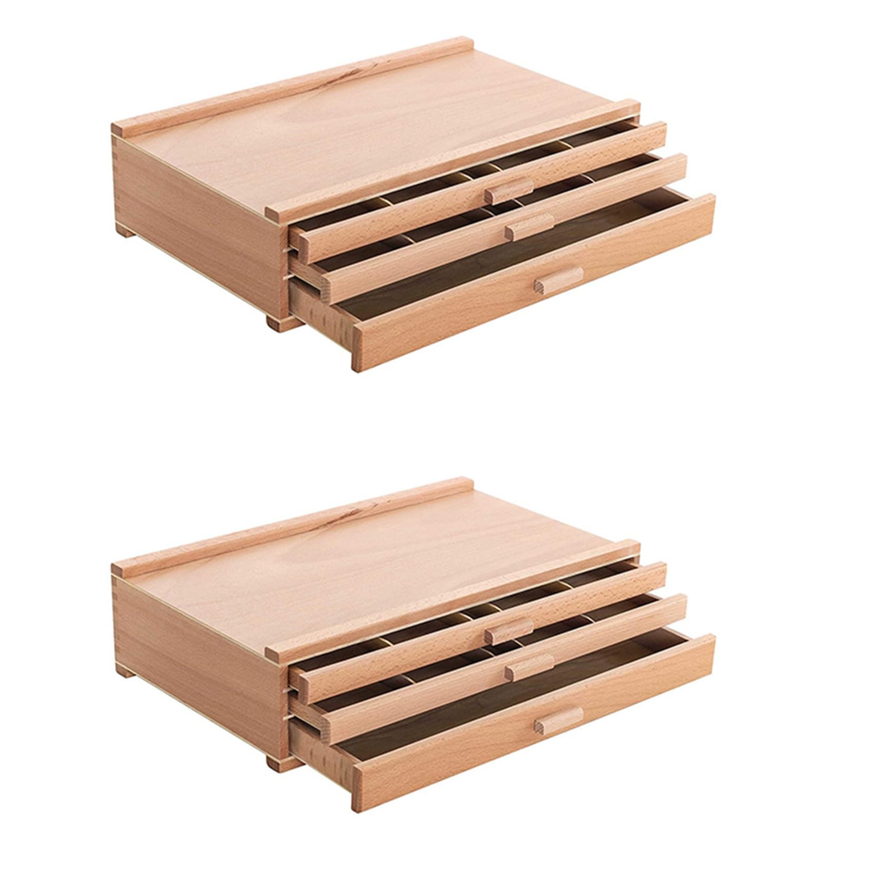Hndhbfgrt 2X 3 Layer Drawer Artist Wood Art Storage Box for Pencil, Pen, Pastel, Marker Art Set,Storage Box