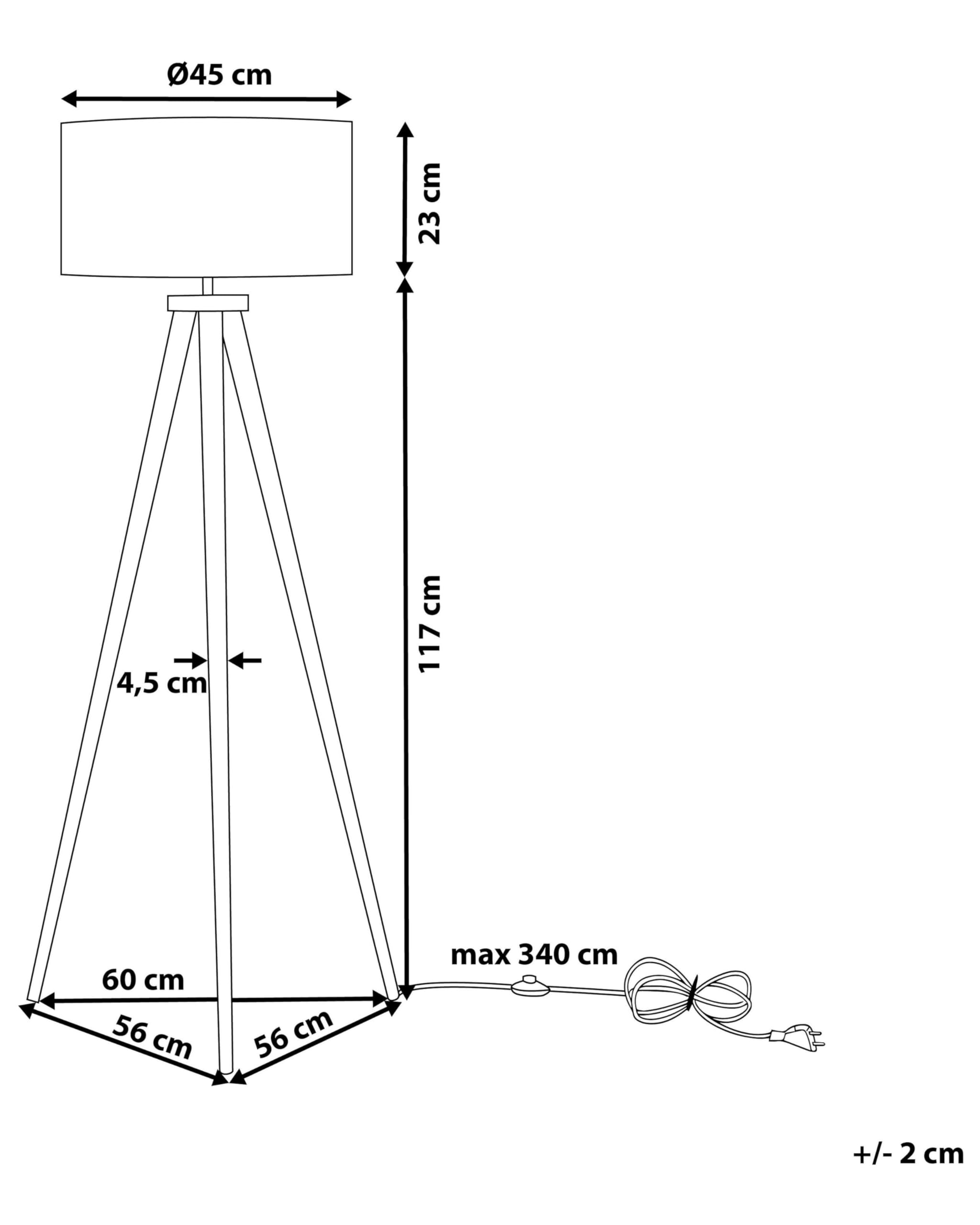 Lampadaire E27 Max 40W en Bois de Chêne Clair et Gris 142 cm Chambre et Salon Nitra