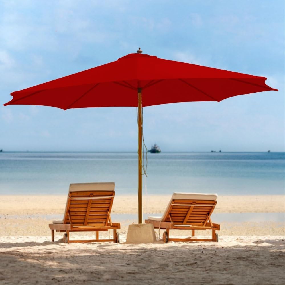 Replacement Canopy Top Cover Outdoor Market Patio Table Umbrella Replacement Canopy 6 Ribs/8 Ribs Suitable for Umbrella Rib Length 6.5ft/7.5ft/9ft/10ft (Color : Red, Size : 300cm/10FT/8Ribs)