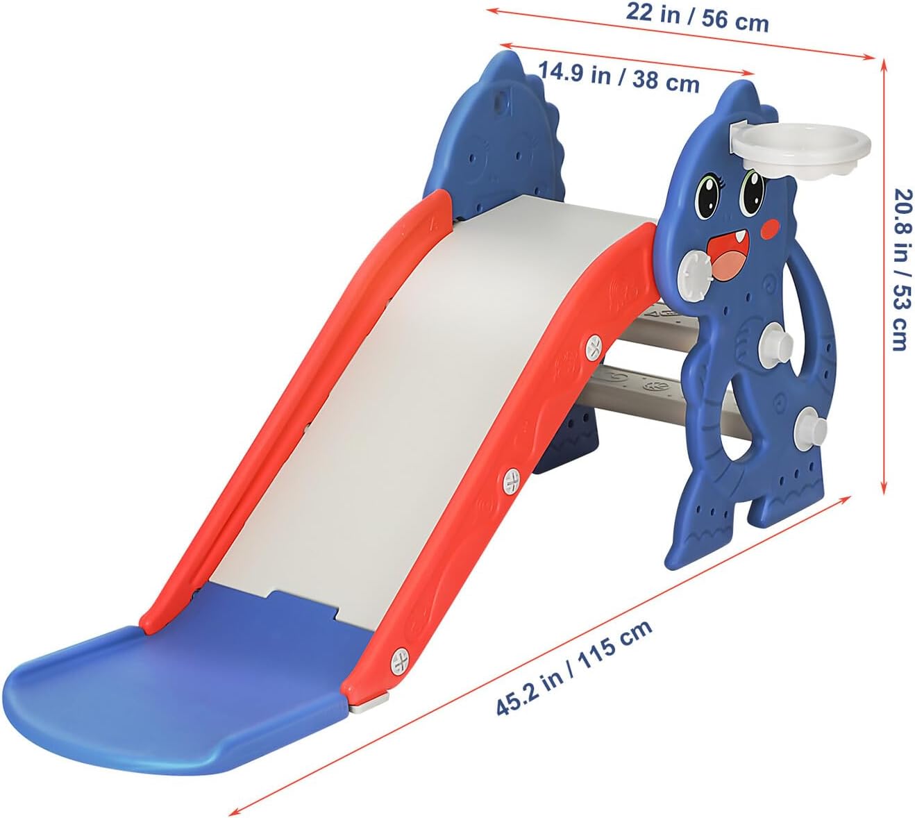 Indoor Playset Slide with Climber and Basketball Hoop Foldable Lightweight Slide for Age Compact Storage Indoor Outdoor Playground for Boys