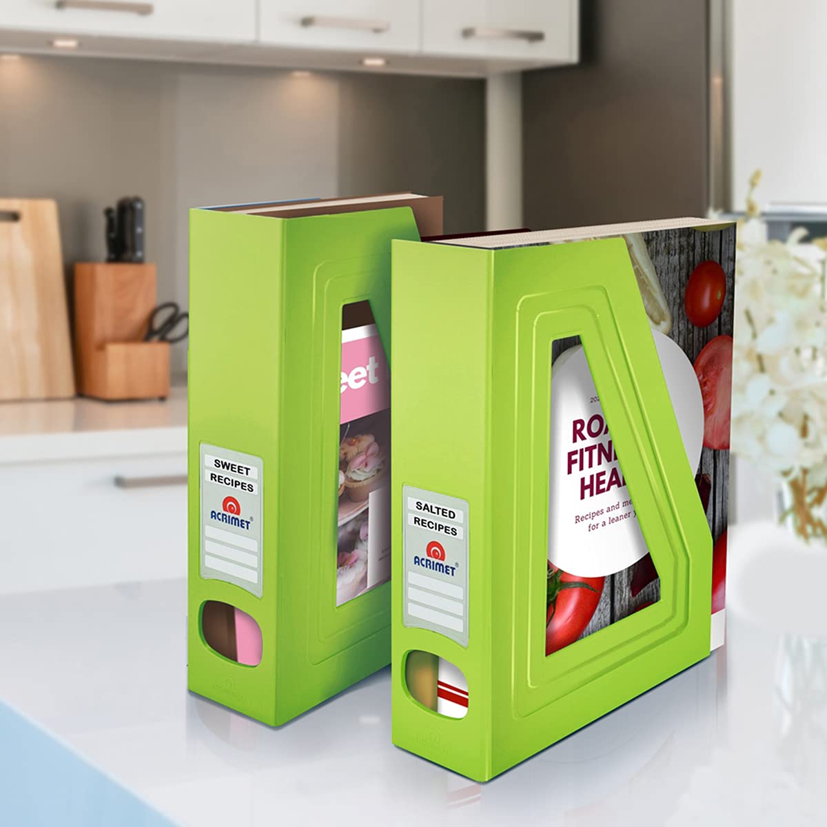 Portariviste Acrimet 2 Pezzi Rosso | Organizzatore Documenti Salvaspazio | 22x7x29cm Plastica Durevole - Foto 5