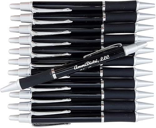 Miniatura 9 de EZPENCILS & GIFTS - Bolígrafos tipo bala - PERZONALIZACIÓN GRATUITA - Elegante punta y clic en detalles plateados en cuerpo plateado sólido y agarre