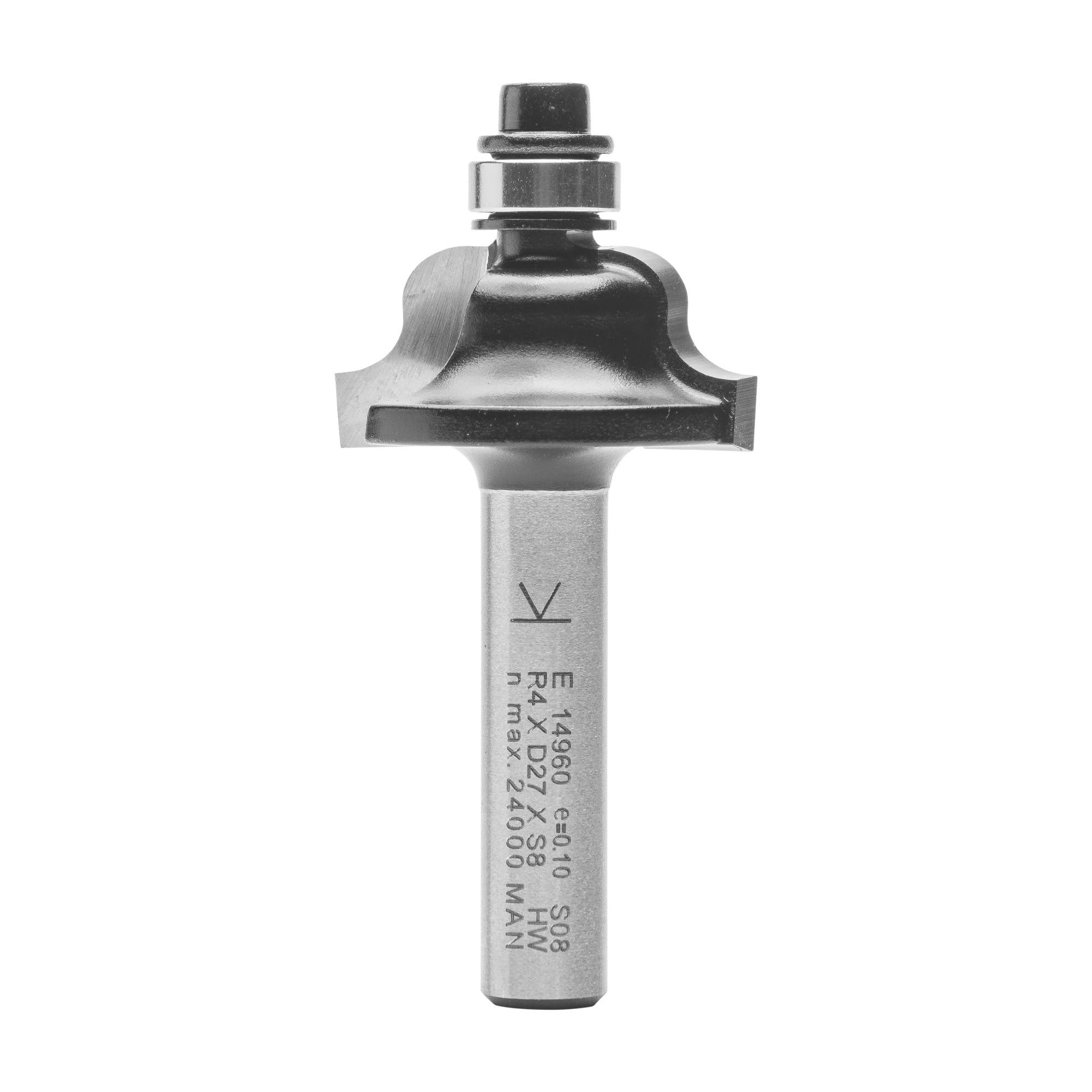 ENT 14960 Römischer Profilfräser HW, Schaft (S) 8 mm, Durchmesser (D) 27 mm, NL 11,9 mm, R 4 mm, SL 32 mm, mit Kugellager