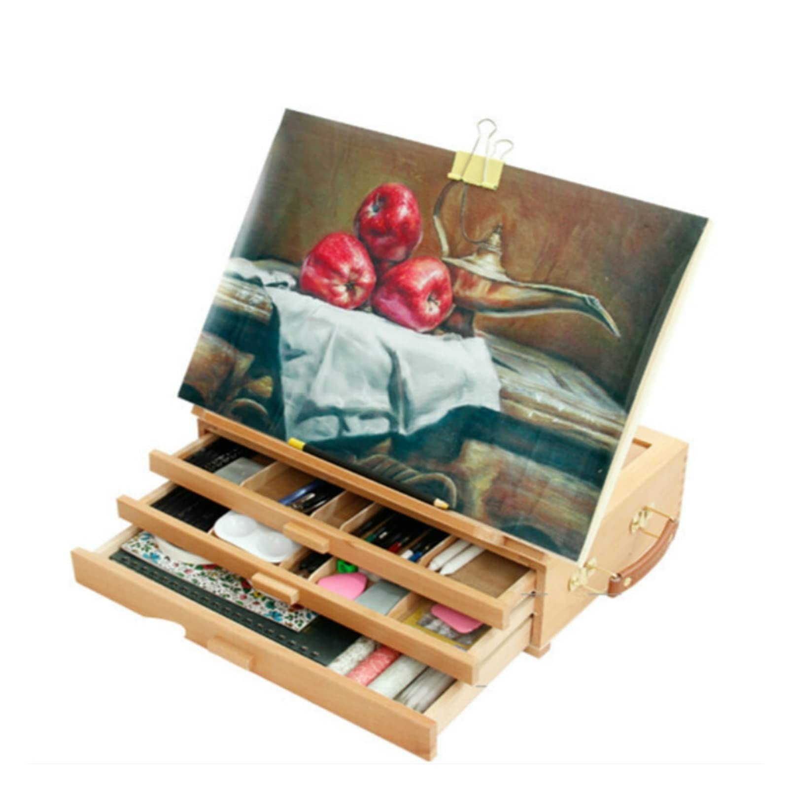 Cavalletto da Tavolo. Cavalletti con cassetto Multistrato Portatile Pieghevole per Pittura a Olio, Tavolo da Disegno, cavalletto per Bambini e Adulti