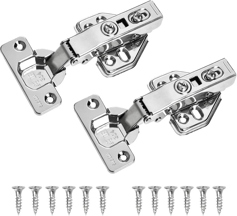 Cerniere Per Armadio A 175° | Chiusura Morbida Idraulica | Regolabili | Per Porte Senza Telaio | Con Viti | 2 Pezzi - Foto 6