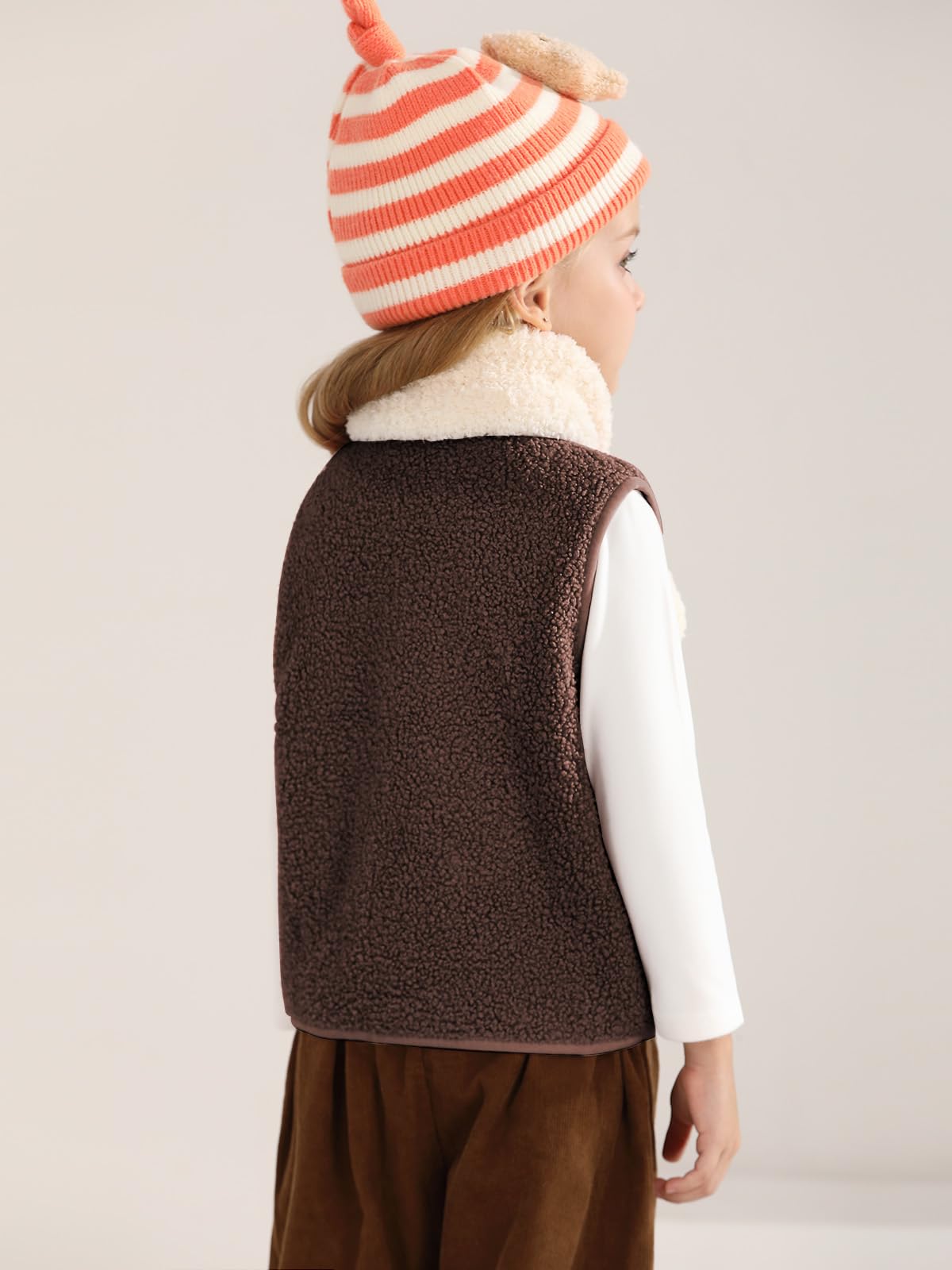 Naiyafly Gilet d'hiver en polaire chaude pour petite fille