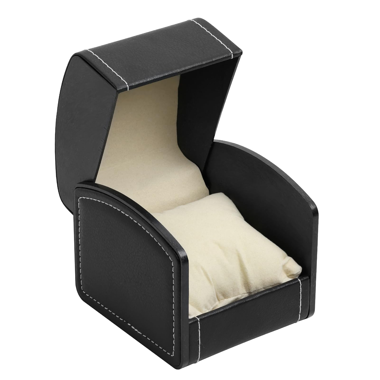 Caja de Relojes, Estuche de Relojes Una Sola Ranura con Almohadillas Extraíbles, Organizador Cuadrado para Relojes, Negro