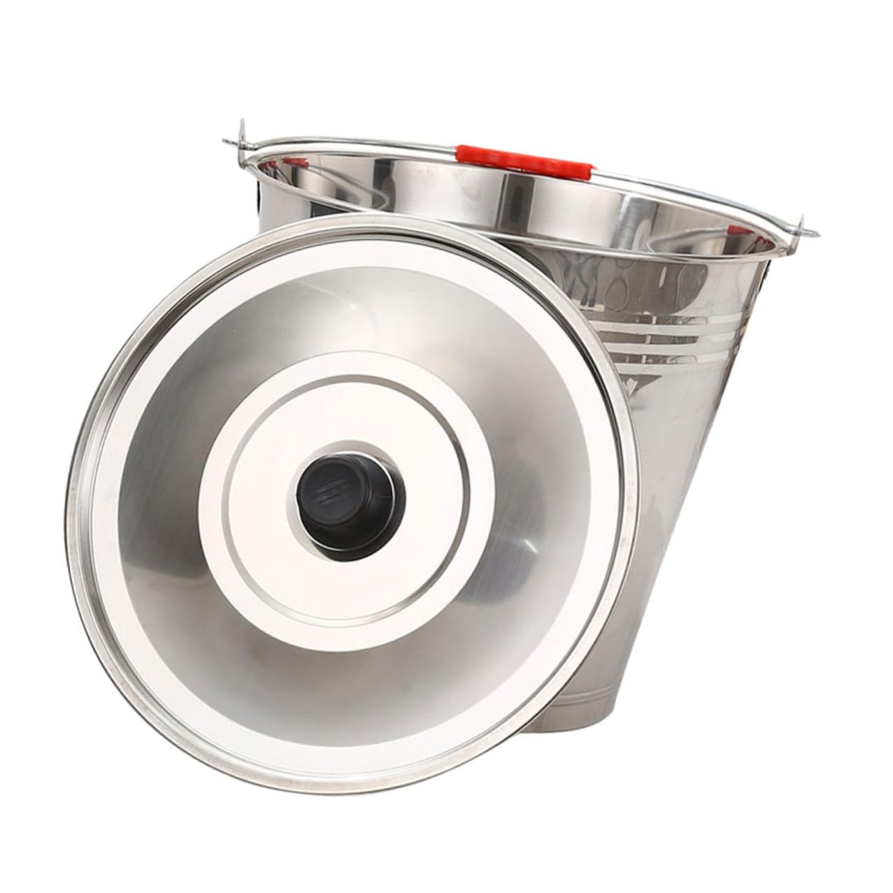 DOITOOL Cubo de Acero Inoxidable 304 de 8L con Tapa Cubo Multiusos para Almacenar Agua Leche o Hielo Portátil y Resistente Adecuado para Hogar Cocina y Uso Ganadero