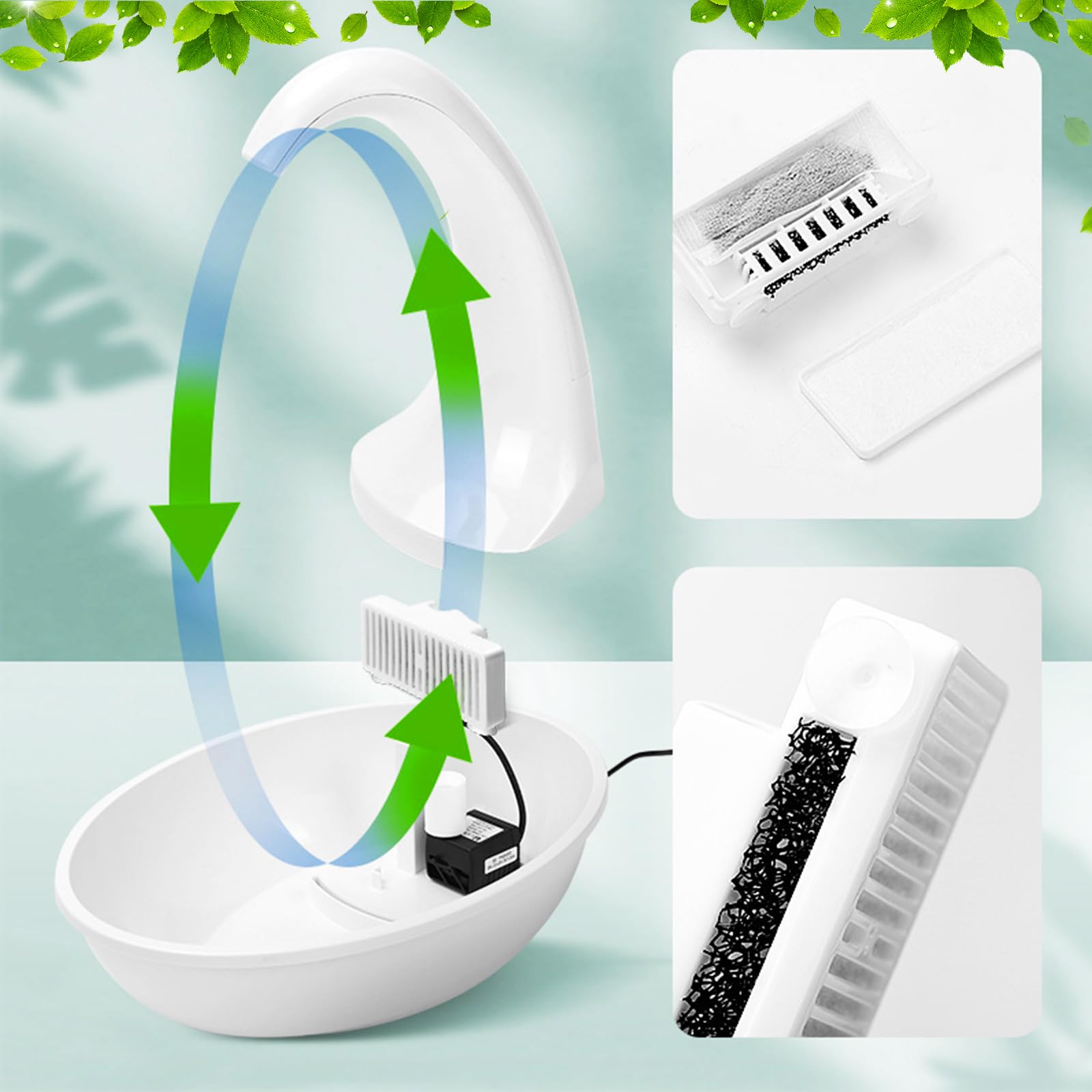 6 sztuk filtrów w kształcie litery T, do fontanny dla zwierząt domowych, uzupełnianie do fontanny Pioneer Mini i Swan dla zwierząt domowych, filtr zapasowy do fontanny dla zwierząt domowych