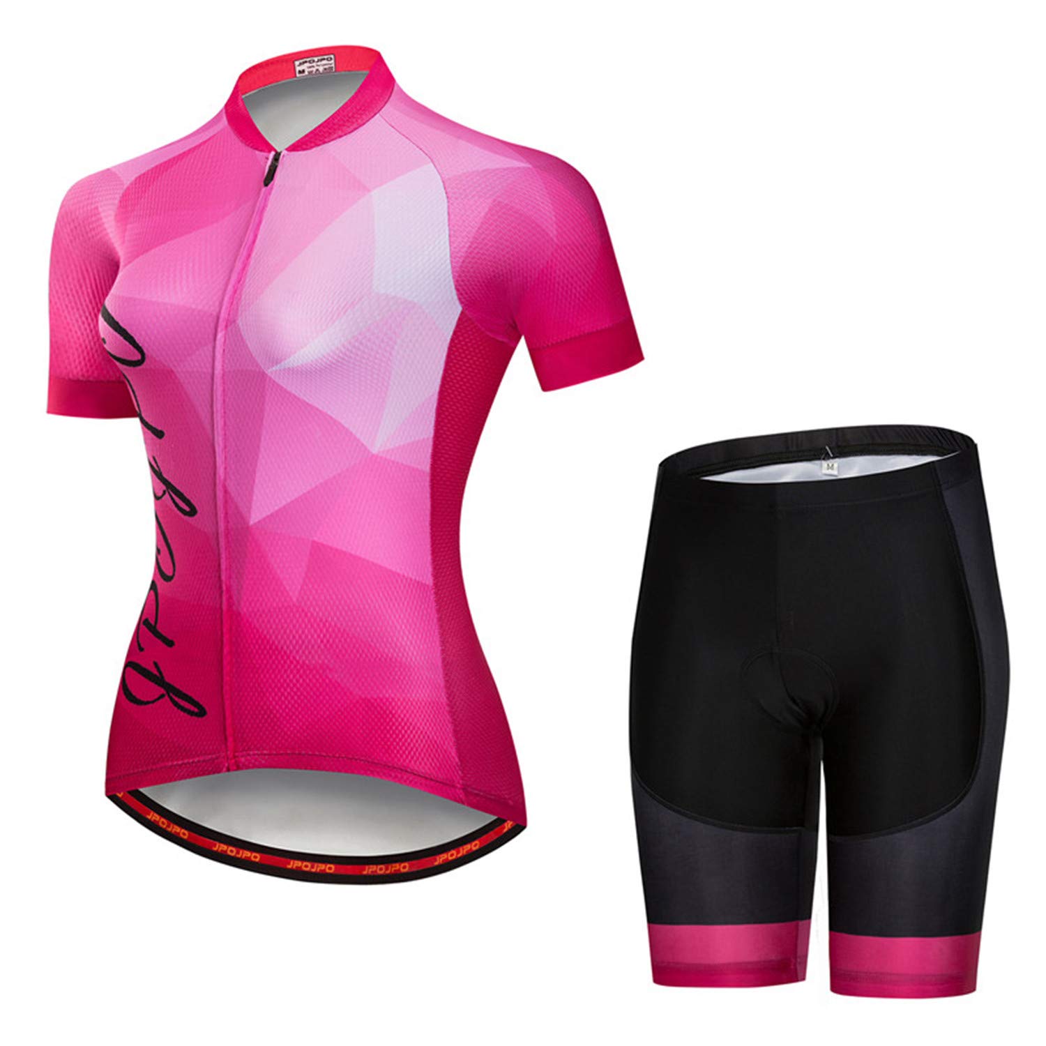 Radtrikot Damen Set Kurzarm Sommer Rennrad Trikot Set Damen Radbekleidung Fahrradbekleidung 4D Gel Gepolstert Fahrradtrikot Set