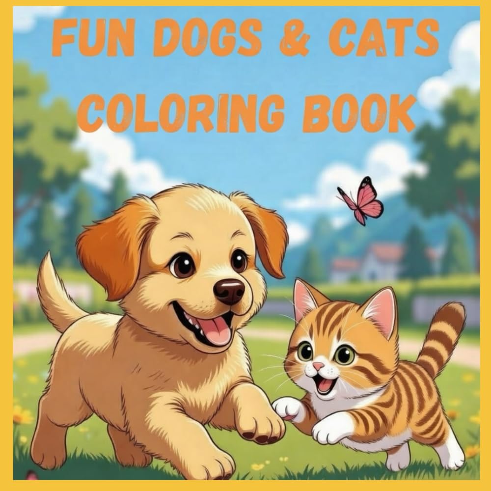 Fun Dogs & Cats Coloring Book