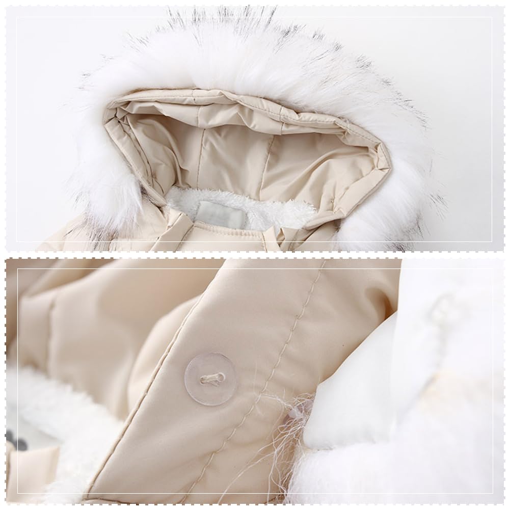 Combinaison de Neige Bébé Garçon Chaud Coupe-vent Jumpsuit Fille Epais Polaires Vêtements de Ski avec Gants et Couvre Pieds