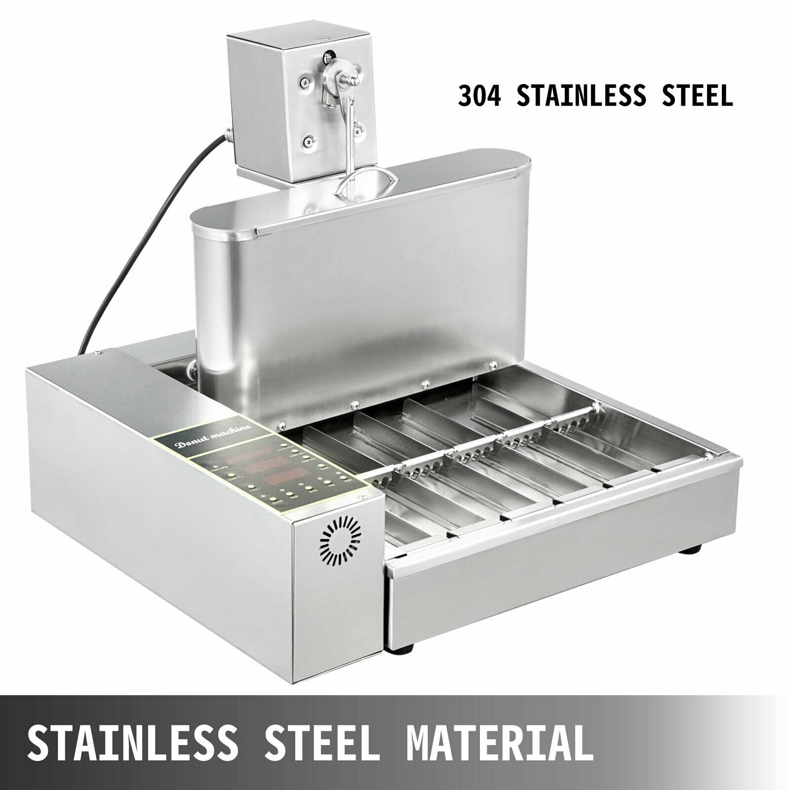 Máquina eléctrica for hacer gofres de rosquillas de 1/2/4/6 filas, freidora de sándwich de crepé completamente automática, aparato de cocina comercial Resistente y duradero(7L 3000W,4)