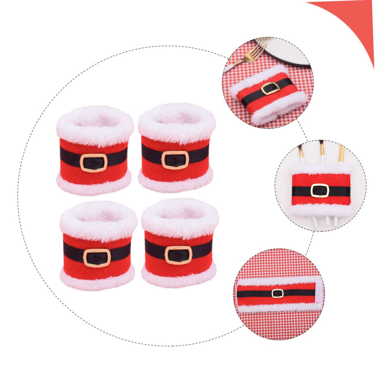 Cabilock 5 Set Portatovaglioli Natalizi Da Decorazioni Per Tavola Festiva Per Feste Natale Ristoranti E Decorazioni Domestiche 4 Pezzi*5