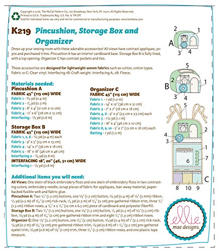 Image of KWIK-SEW PATTERNS K0219 Vintage Trailer Pin Cushion, Storage Box & Organizer, One Size