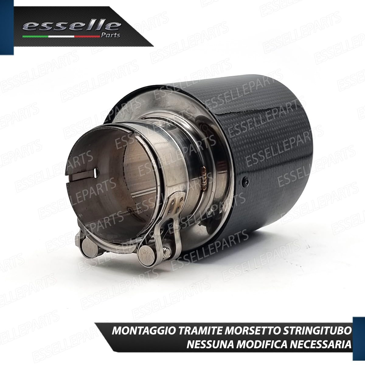 Terminale Scarico Carbonio 100mm Inox per Alfa Romeo Giulietta Plug&Play