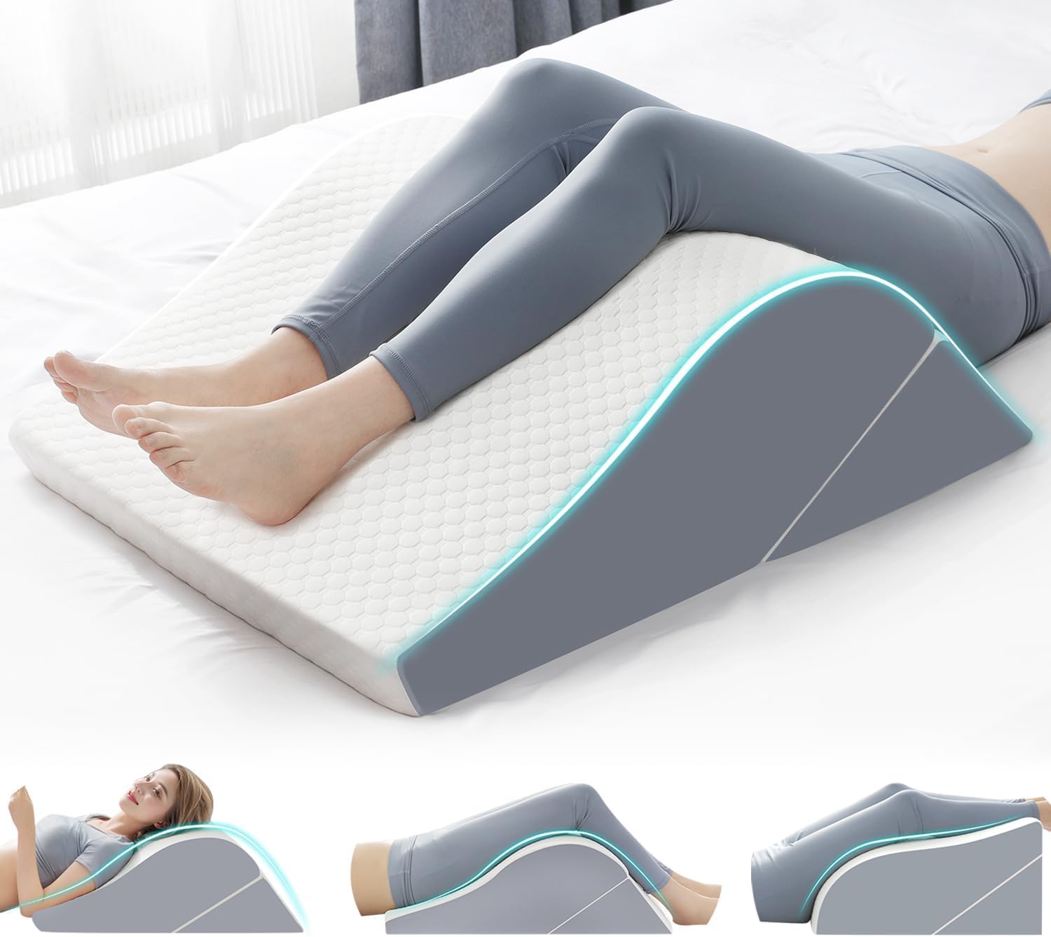 cuscini a cuneo per l'elevazione delle 2PCS per dormire, cuscino a cuneo per le gambe dopo la sostituzione del ginocchio dopo l'intervento chirurgico, cunei per le gambe per l'elevazione per