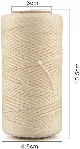 Miniatura 2 de 2pcs 150D 0.031 in Costura de Cuero Artesanía Costura Artesanía Hilo encerado Cuerda Cuerda Cuerda (Negro y Beige)