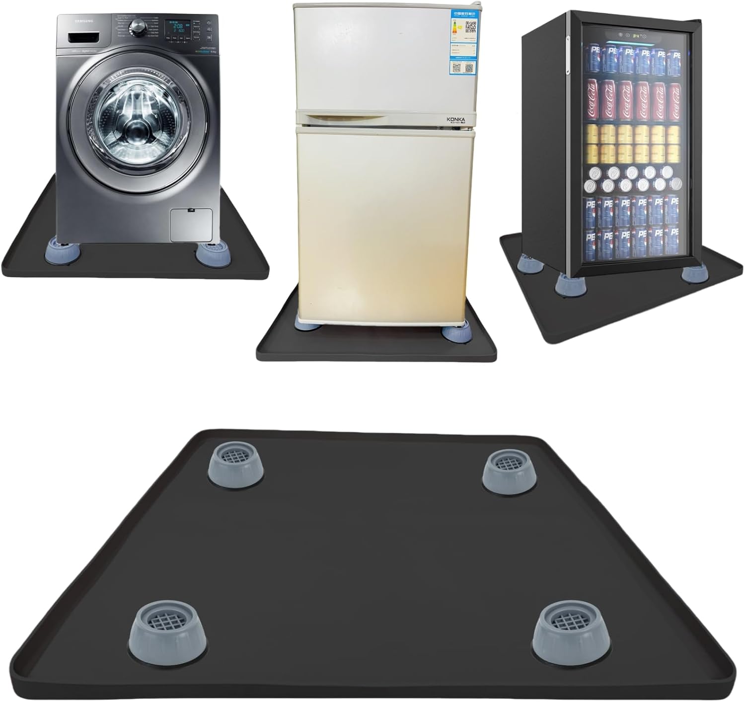 QinSuiKai Mini Fridge Mat with Raised Edges, 24" x 24" x 0.