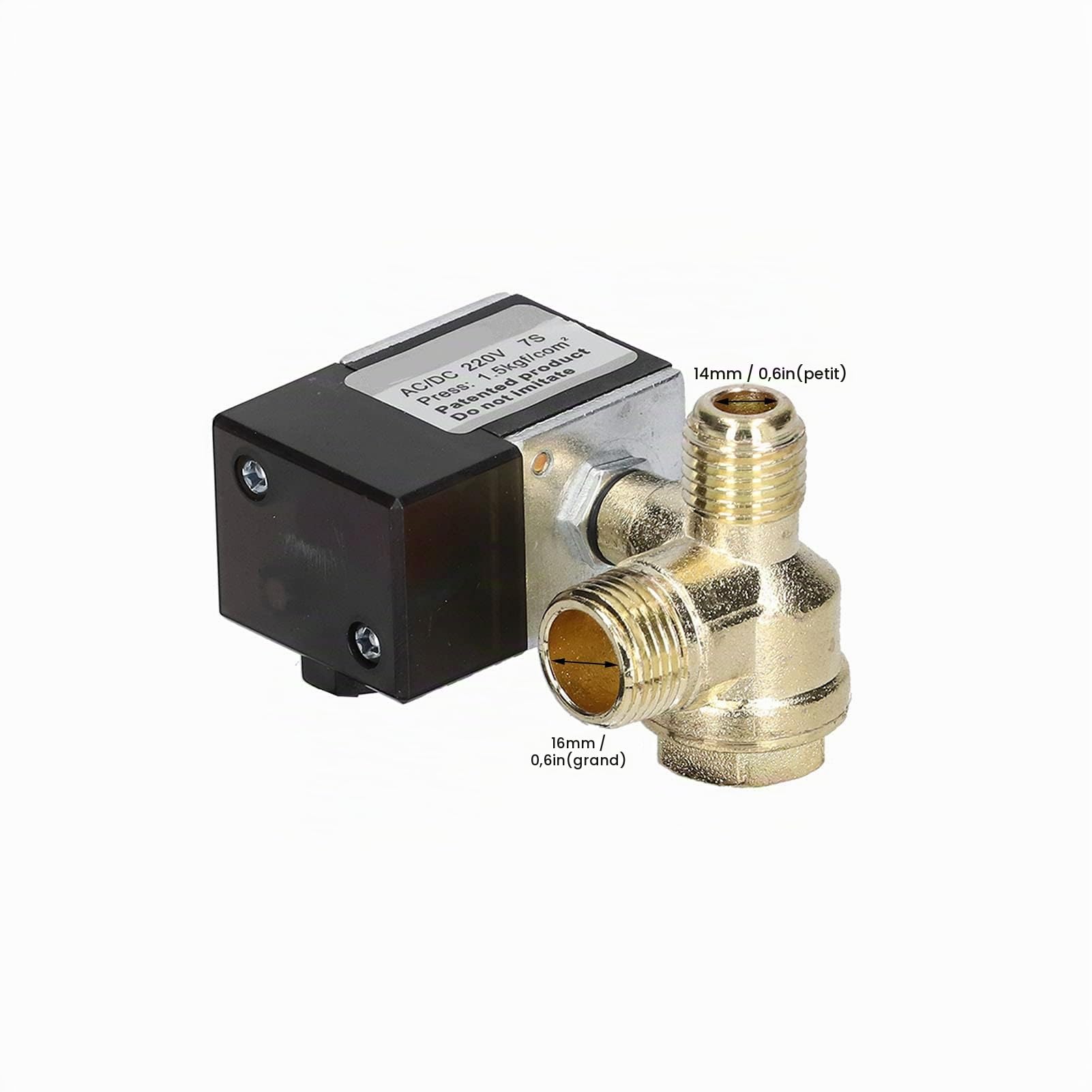 Électrovanne électrique AC/DC 220V, avec Clapet Anti-retour, électrovanne Silencieuse pour Accessoires de Pompe de Compresseur D'air OTS