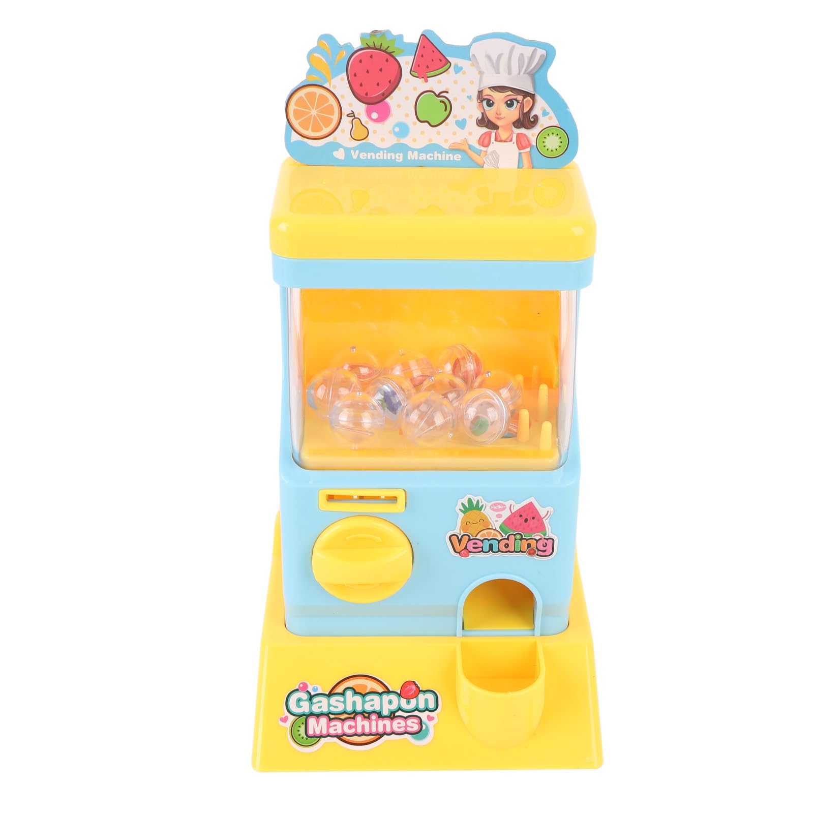 Maqulae Miniature Capsule Machine, Kids Toy Vending Machine with Surprise Egg Blind Boxes, Educational Desktop Toy, for Boys and Girls (Blue)