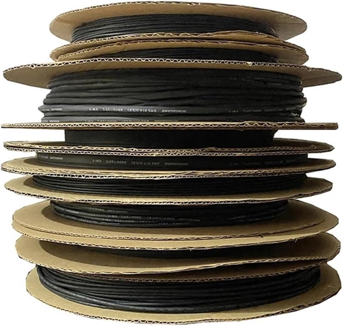 200 Meters 2:1 Polyolefin Heat Shrink Tube Shrinkable Tubing Insulating Cable Sleeve Black Diameter 1/1.5/2/2.5/3/4mm(2.5mm)