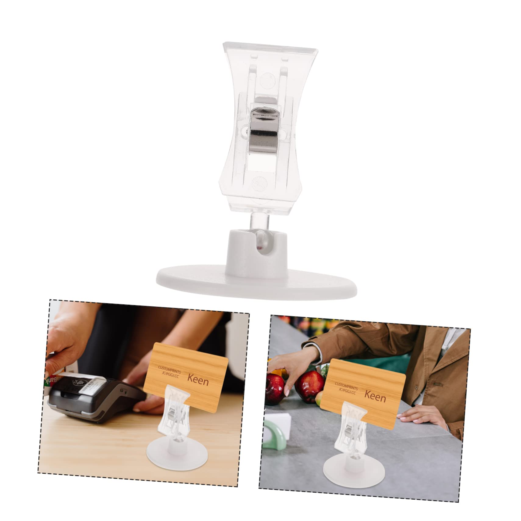 48pezzi Supporti Per Etichette Rotanti Plastica Clip Per Cartelli Pubblicitari e Menu Stands Trasparenti Per Ufficio e Negozio