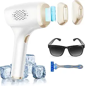 Remoção de pelos a laser com função de cuidado de resfriamento, 999.999+ Flashes Dispositivo de remoção de pelos IPL de gelo, 3 em 1 em removedor de pelos em casa e mulheres e homens