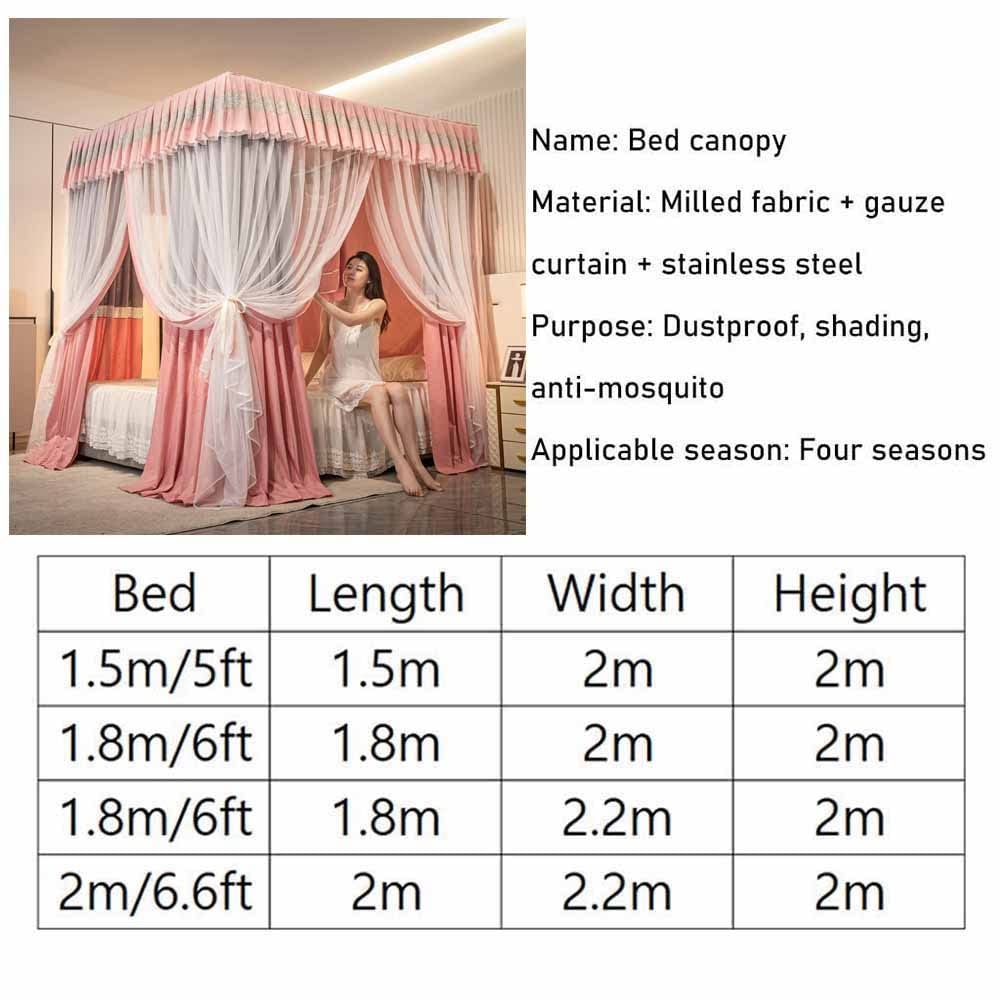 Betthimmel Doppelbetthimmel für Schlafzimmer, dekorativer Bettvorhang für Schlafzimmer - Verdunkelung und Staubdicht, Moskitonetz für Einzel- und Doppelbetten (Farbe: Stil 6, Größe: 1,5 x 2
