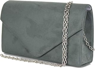 Pochette donna elegante da cerimonia scamosciata Borsa a mano piccola Clutch gialla rosa rossa Borsetta nera da sera in Tessuto scamosciato