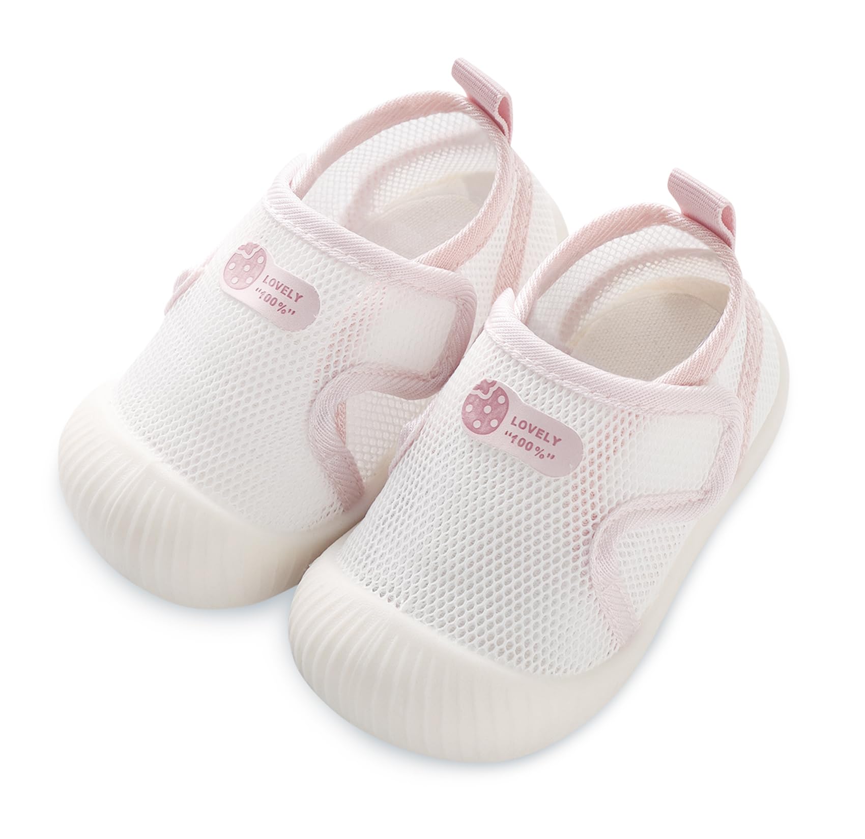 Baby Lightweight Breathable Mesh Sneakers Toddler Non-Skid Shoes First Walking Shoes Soft Rubber Sole Slipper Pink 2-3T