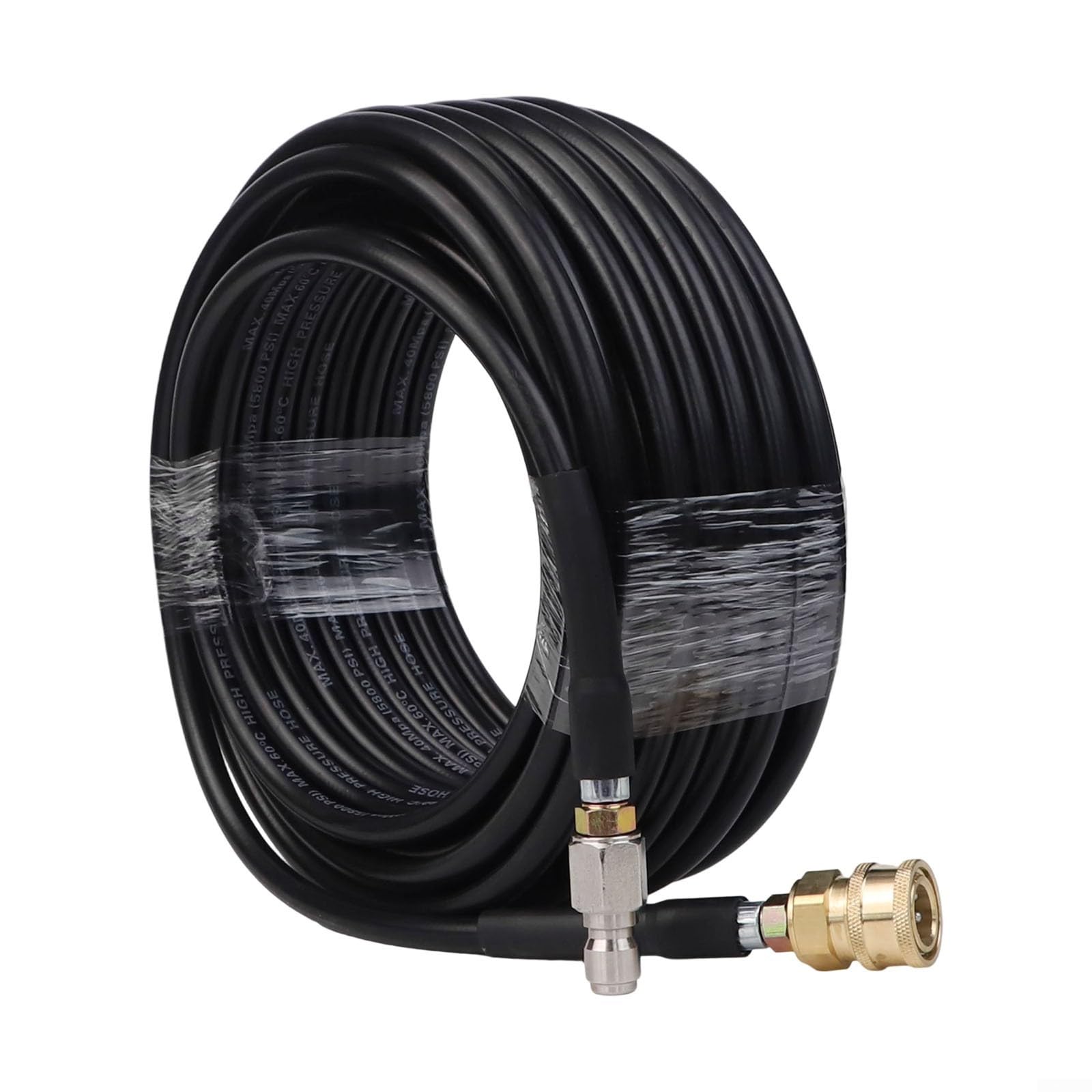 GLFLOW Heavy Duty Pressure Washer Extension Hose, 3/8 Inch Quick Connect Fitting Steel Reinforced 15M(20M)