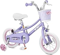 Vista 22 de XJD Bicicleta para niñas de 2 a 12 años de edad, bicicleta para niños de 12 a 20 pulgadas, con ruedas de entrenamiento y cesta Flor Rosa