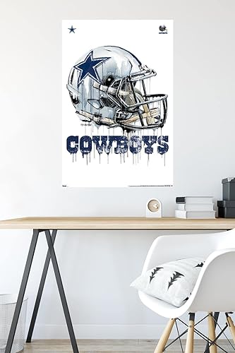 Miniatura 4 de Trends International NFL Dallas Cowboys - Póster de pared con casco de goteo 20, 22.375 x 34 pulgadas, versión premium sin marco