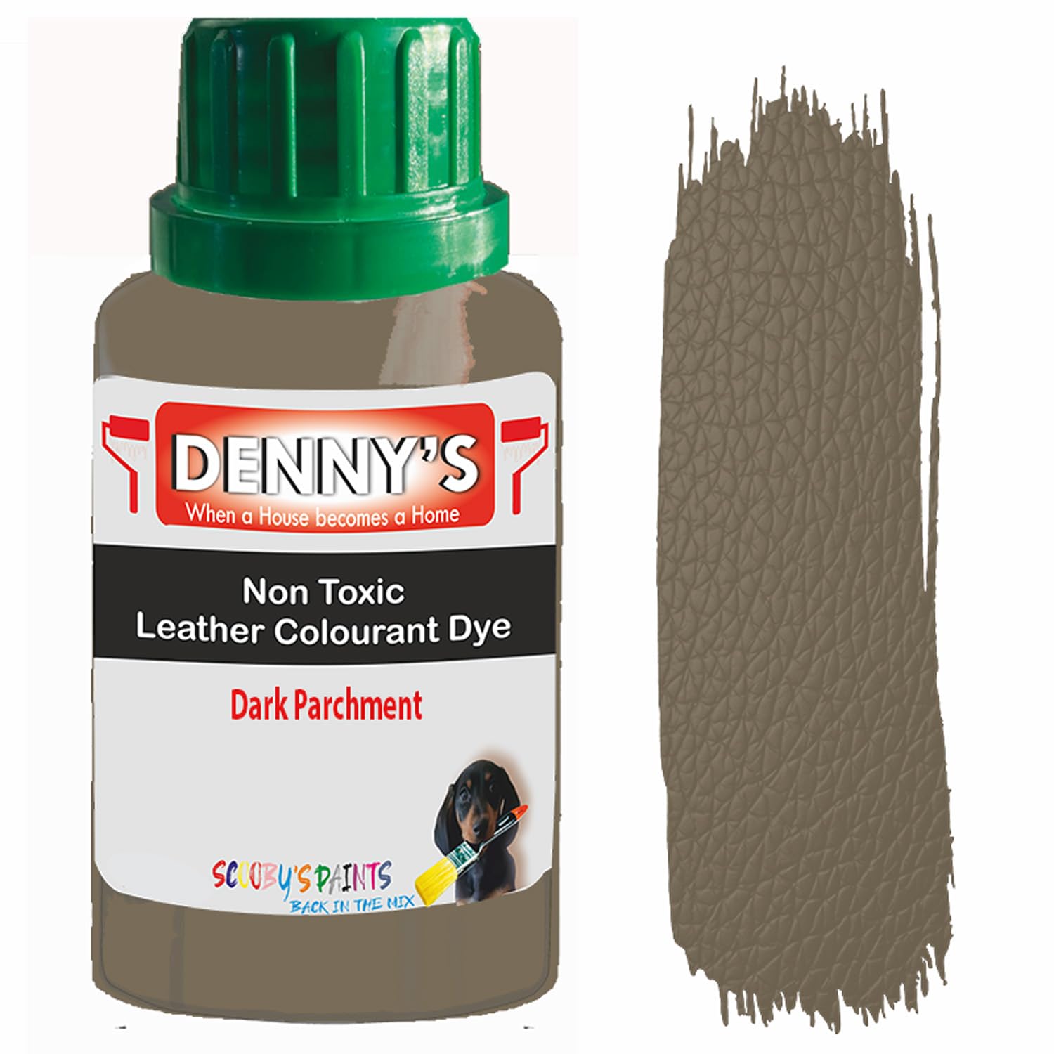 All in One Leather Colourant Self Seal Leather Dye Repair Paint for Furniture, Sofas, Car Seats (Dark Parchment, 100ml Bottle)