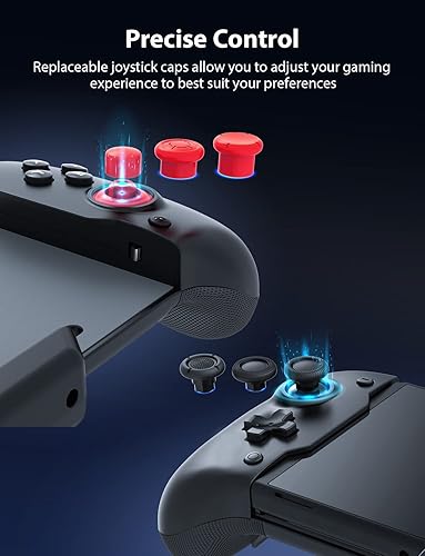 Miniatura 5 de NexiGo Gripcon controlador OLED mejorado para modo de mano diseño ergonómico con giro de 6 ejes mapeo de botón trasero vibración negro